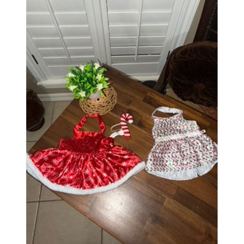 Build-A-Bear Hello Kitty Christmas Dress Red Sequin & Multi Sequin Dress Set